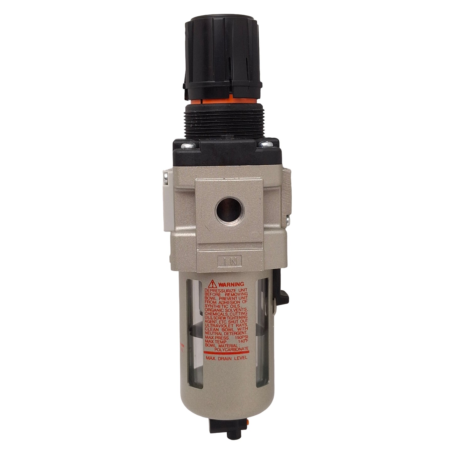Used SMC AW30-N02-Z Filter Regulator, Set: 7-125psi, Proof: 150psi, 1/4 NPT Ports