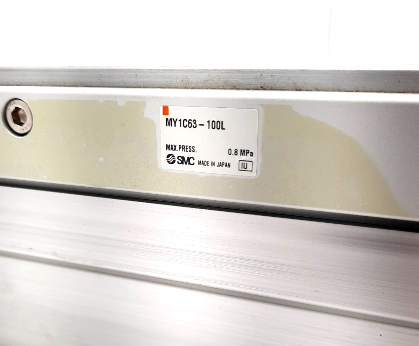 Used SMC MY1C63-100L Rodless Guided Cylinder 63mm Bore, 100mm Stroke, 0.8 MPa