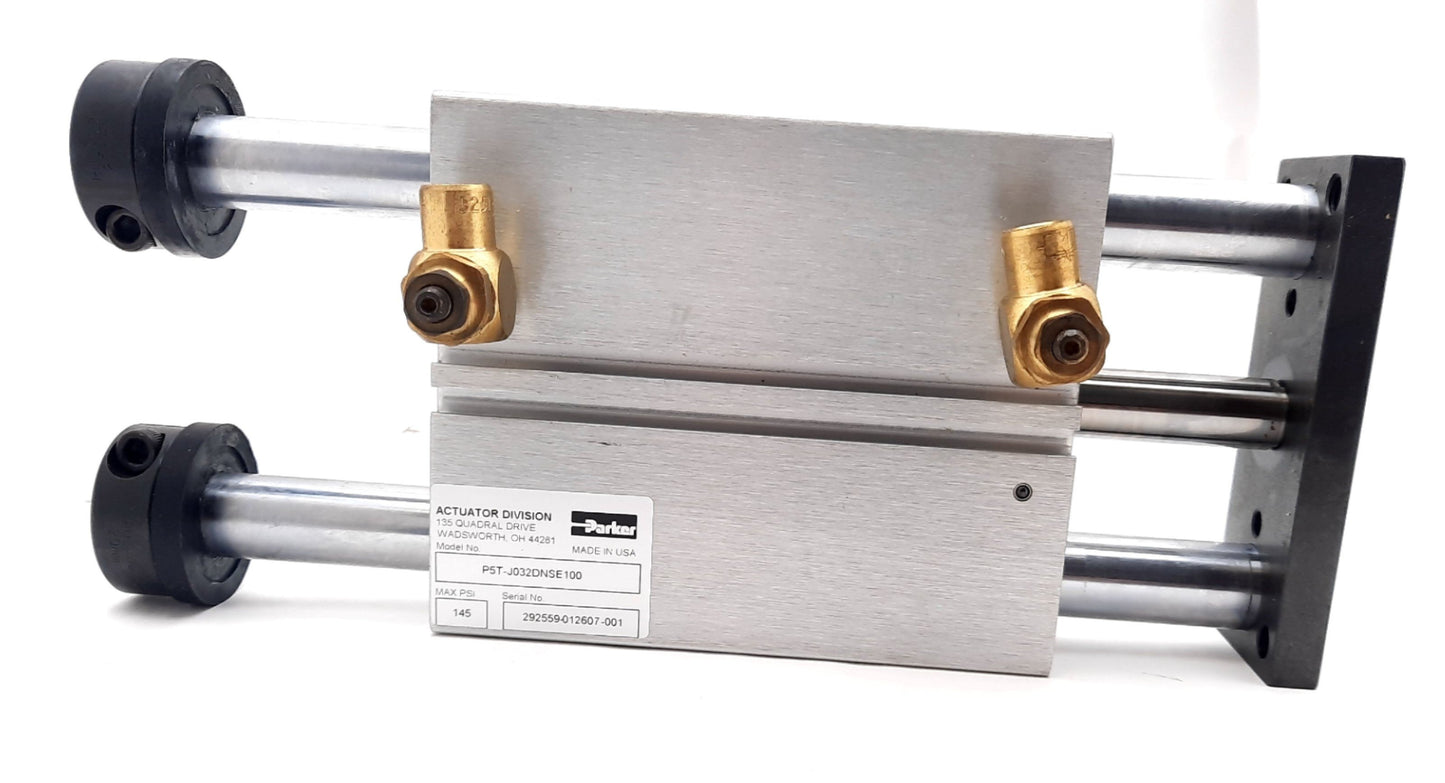 Used Parker P5T-J032DNSE100 Pneumatic Guided Cylinder Slide 32mm Bore, 100mm Stroke
