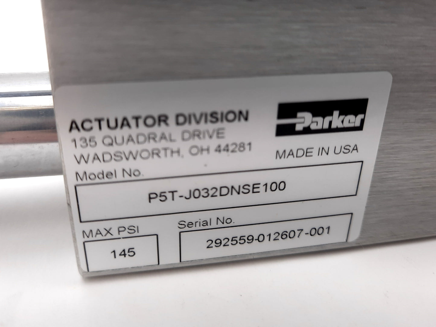 Used Parker P5T-J032DNSE100 Pneumatic Guided Cylinder Slide 32mm Bore, 100mm Stroke