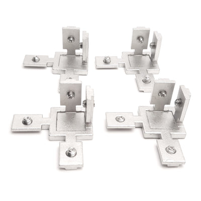 Used Lot of 4 Misumi SHBLBCB6 Blind Corner Brackets 6-Series, M6 Thread, 3-Way