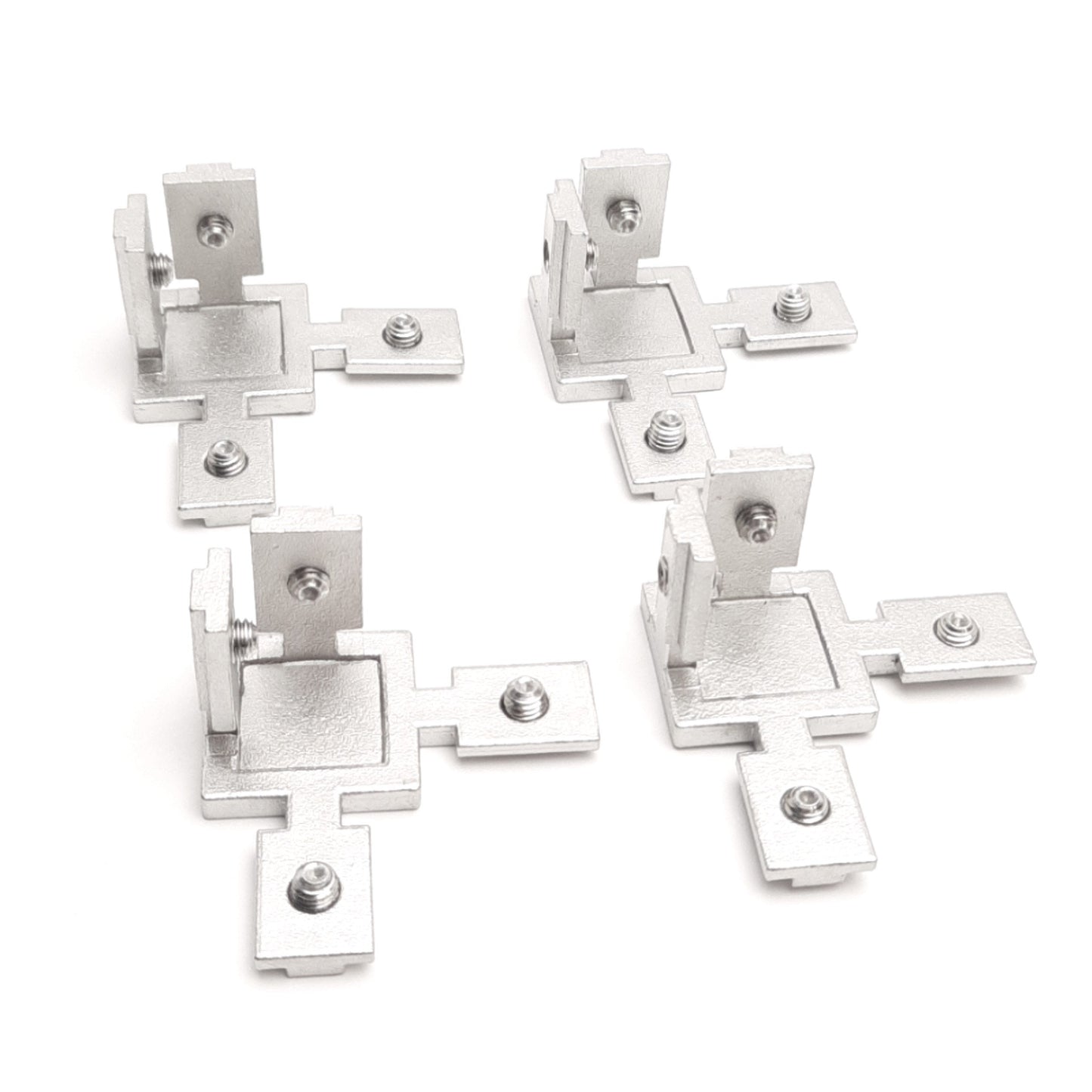 Used Lot of 4 Misumi SHBLBCB6 Blind Corner Brackets 6-Series, M6 Thread, 3-Way