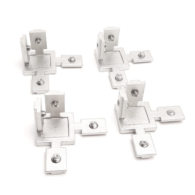 Used Lot of 4 Misumi SHBLBCB6 Blind Corner Brackets 6-Series, M6 Thread, 3-Way