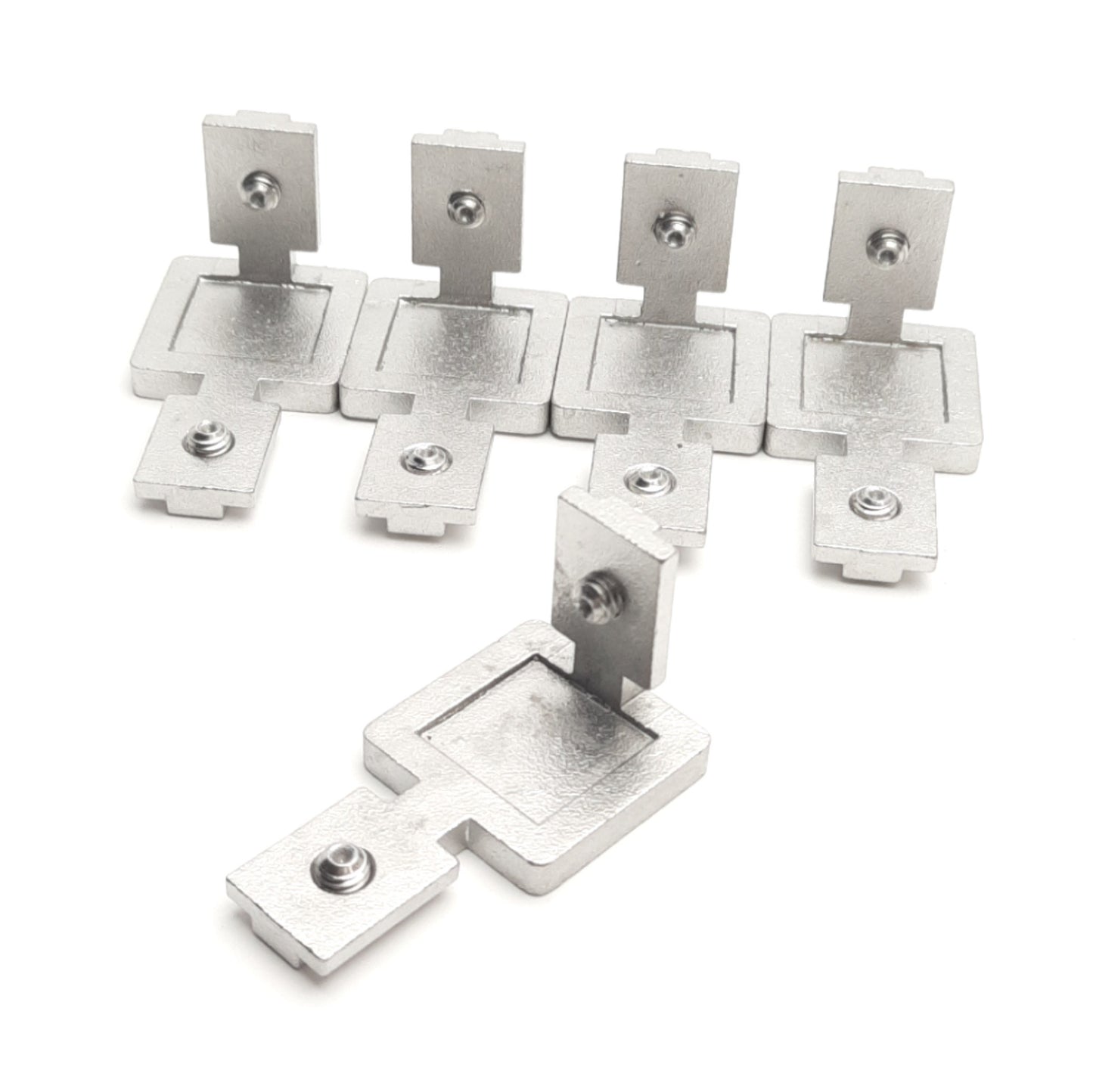 Used Lot of 5 Misumi SHBLBCA6 Blind Corner Brackets 6-Series, M6 Thread, Two-Way