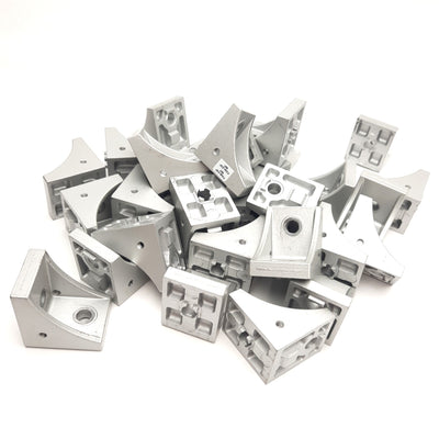 Used Lot of 30 Misumi CHBLFSN8-45 Aluminum Extrusion Reversal Brackets, M5 Thread