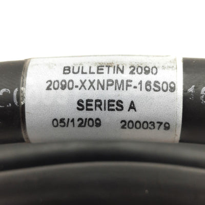 Used Allen Bradly 2090-XXNPMF-16S09 Motor Power Cable, 9-Pin to Flying Leads, 5m