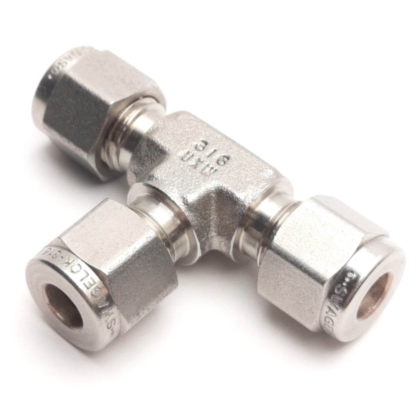 Used Swagelok SS-400-3 Union Tee Tube Fitting 1/4" Swagelok Tube Fitting, 316SS