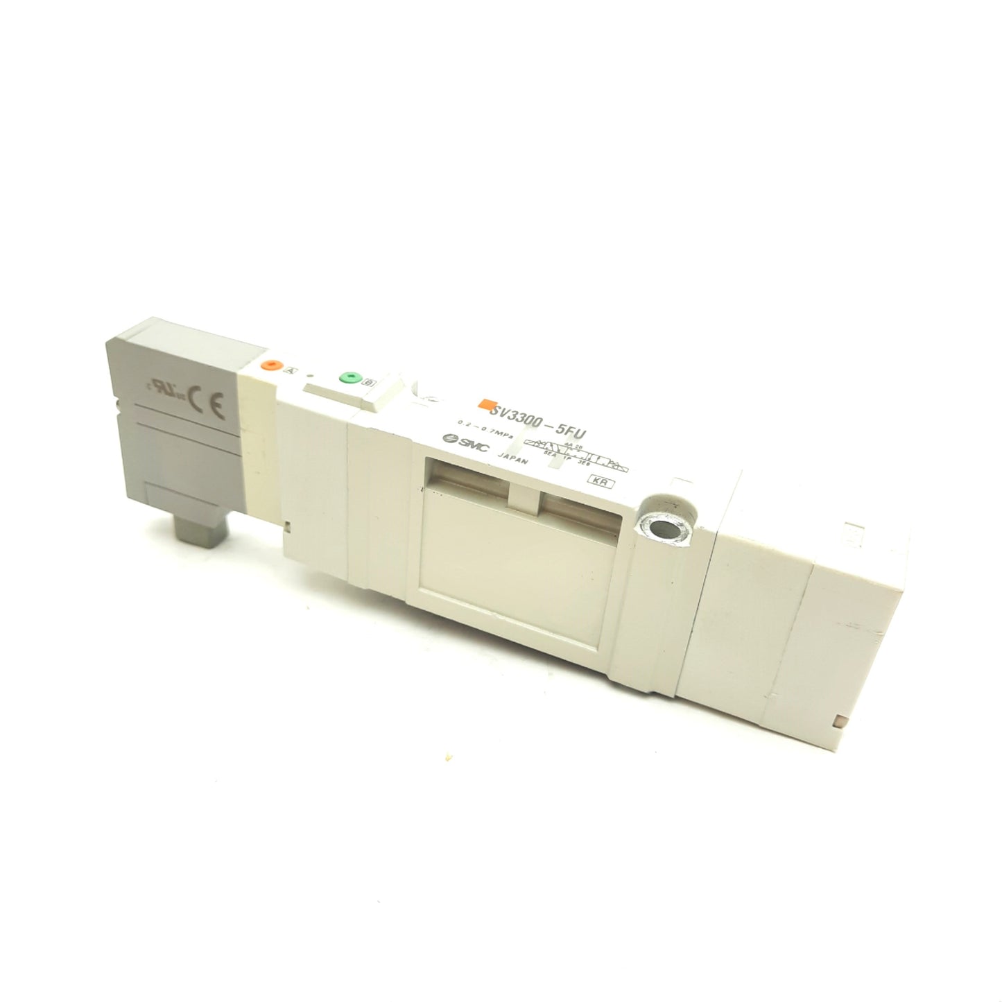 Used SMC SV3300-5FU 5-Port Solenoid Valve 3-Position Closed Center 24VDC, 0.2-0.7MPa