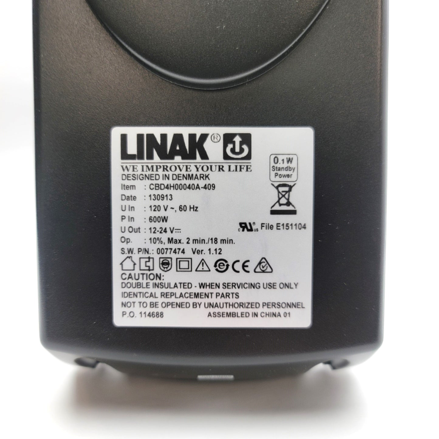 Used Linak CBD4H00040A-409 Linear Actuator Controller 120VAC, 600W, 12-24VDC *Tab*