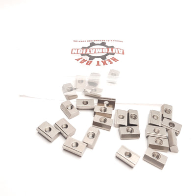 Used Lot of 25 Misumi HNTASS6-6 Post Assembly Insertion T-Nut, M6 Thread, 303SS