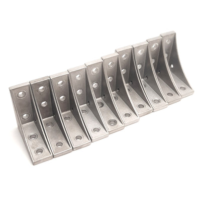 Used Lot of 10 Misumi HBLFSSW6-C Tabbed Reversal Brackets 4-Hole, 6-Series, M5