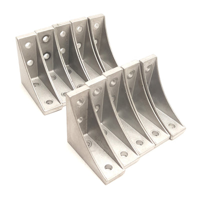 Used Lot of 10 Misumi HBLFSSW6 Tabbed Reversal Brackets 4-Hole, 6-Series, M5