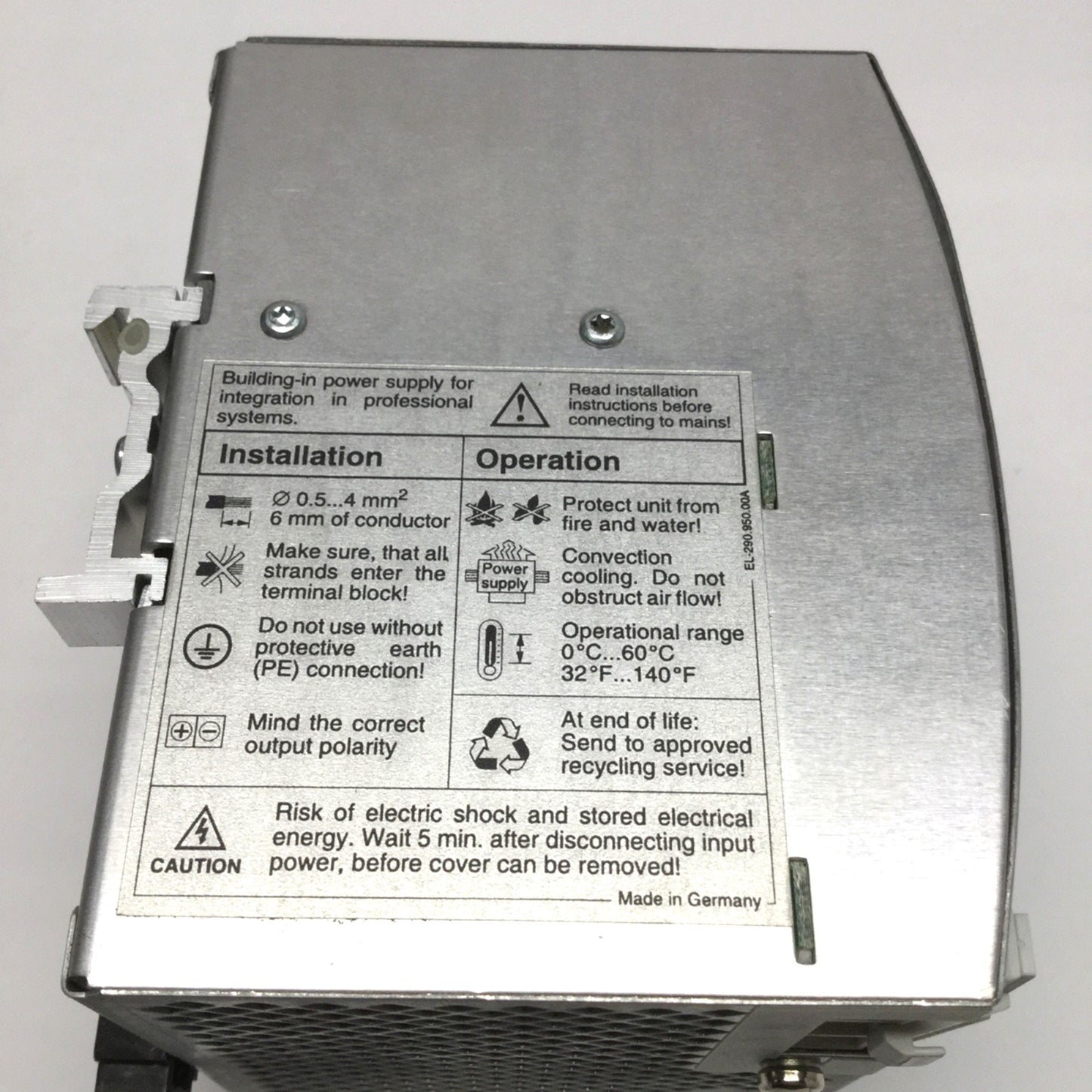 Used PULS SL10.100 Industrial DIN Power Supply 115/230VAC In; 24VDC 10A Out