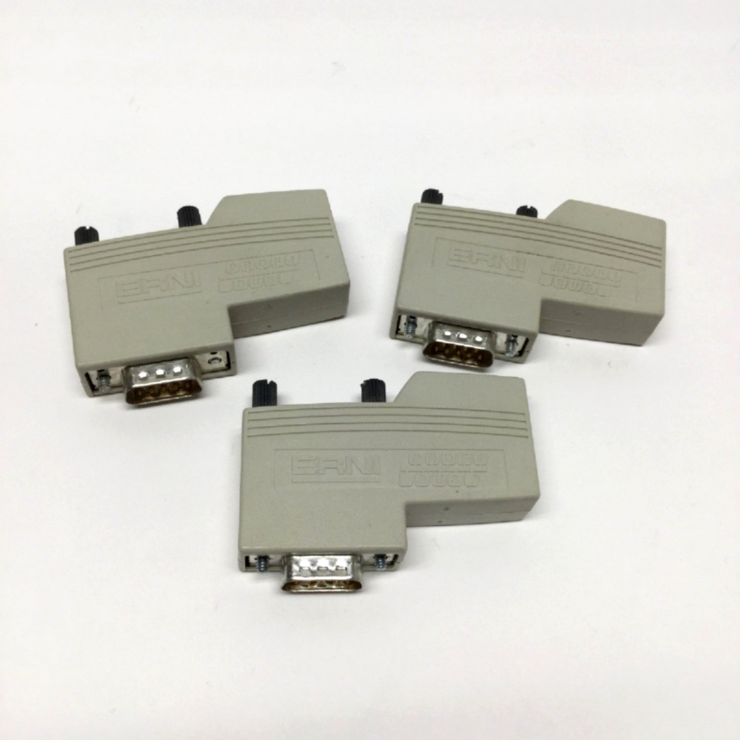 Used Lot of 3 ERNI 134728 Profibus Bus Interface Connectors Male Plug 9-Pin Dsub 90°