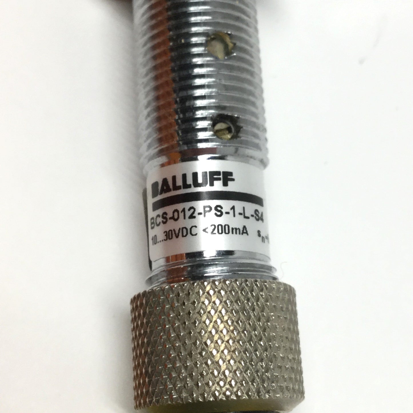 Used Balluff BCS 012-PS-1-L-S4 Capacitive Proximity Sensor 10-30VDC 8mm Range, PNP-NO