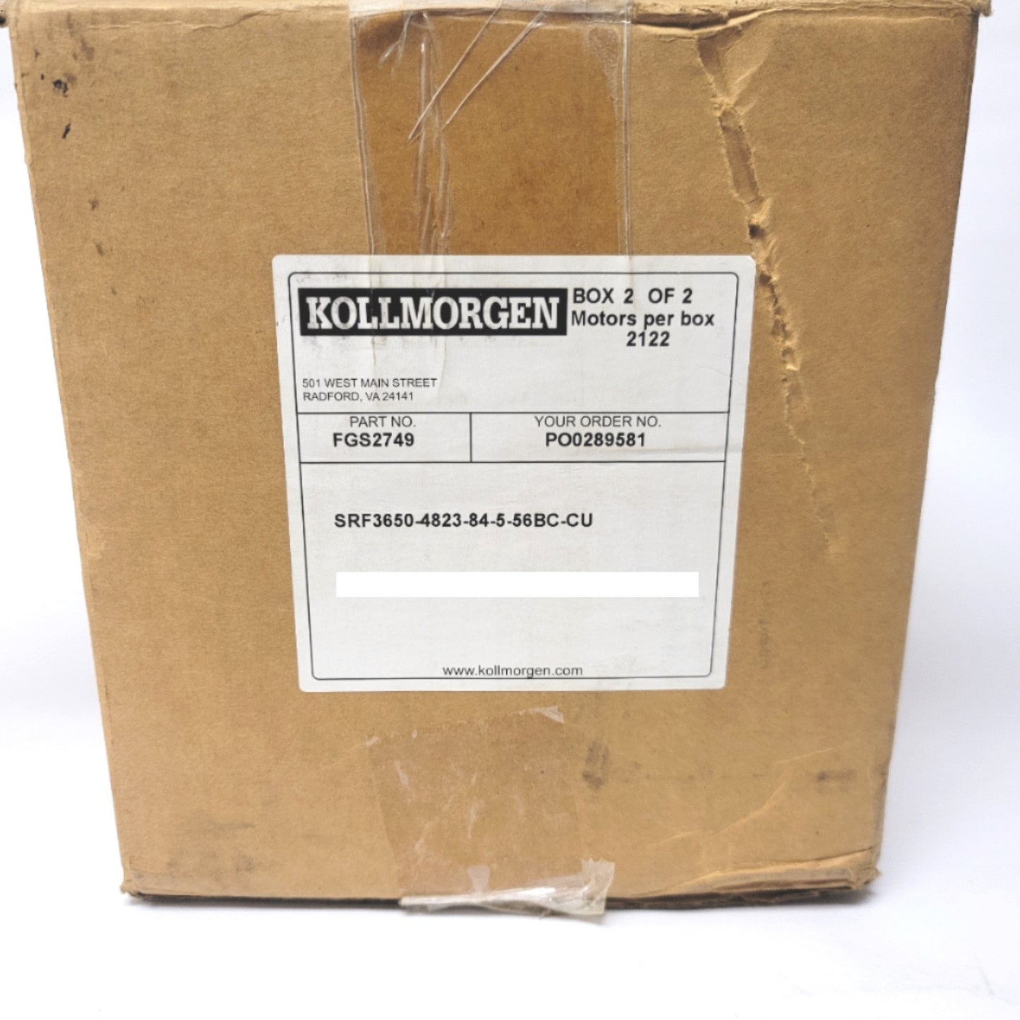 New Kollmorgen SRF3650-4823-84-5-56BC-CU Permanent Magnet DC Motor 90V 3/4HP 1750RPM