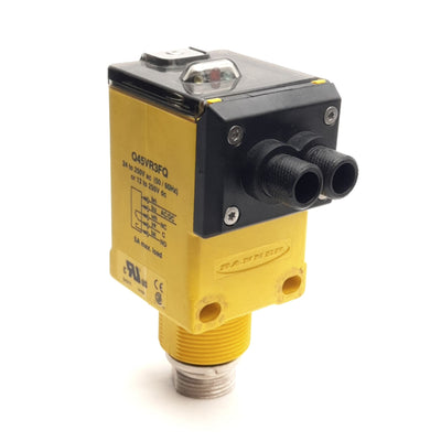 Used Banner Q45VR3FQ Fiber Optic Sensor 12-250VDC/24-250VAC SPDT, 5-Pin Mini