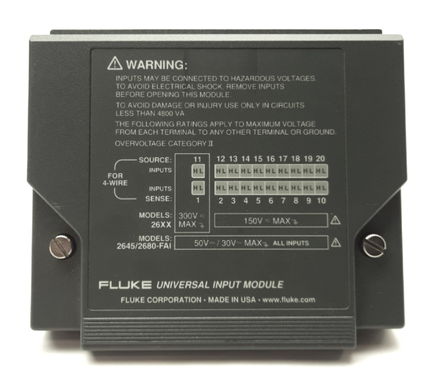 Used Fluke 2645A Networked Data Acquisition Unit 20-Channel AC/DC, Frequency, Ω, Temp