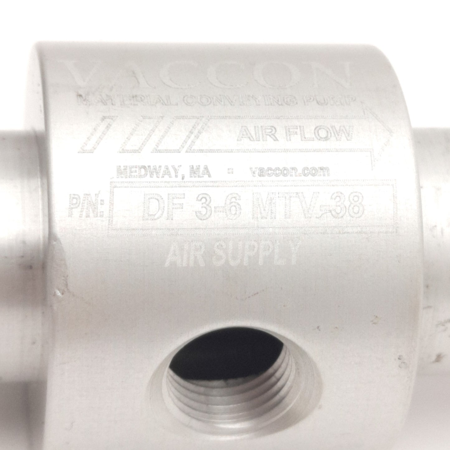 Used Bimba DF3-6 MTV-38 Vaccon Material Conveying Pump, 708L/Min Max, 1/8" & 3/8" NPT