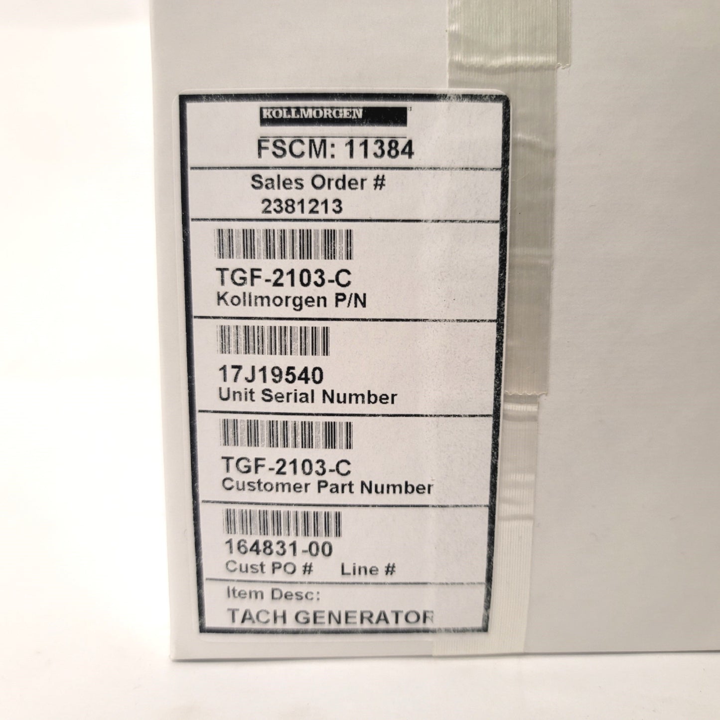 New Kollmorgen Reliance TGF-2103-C Tachometer Generator