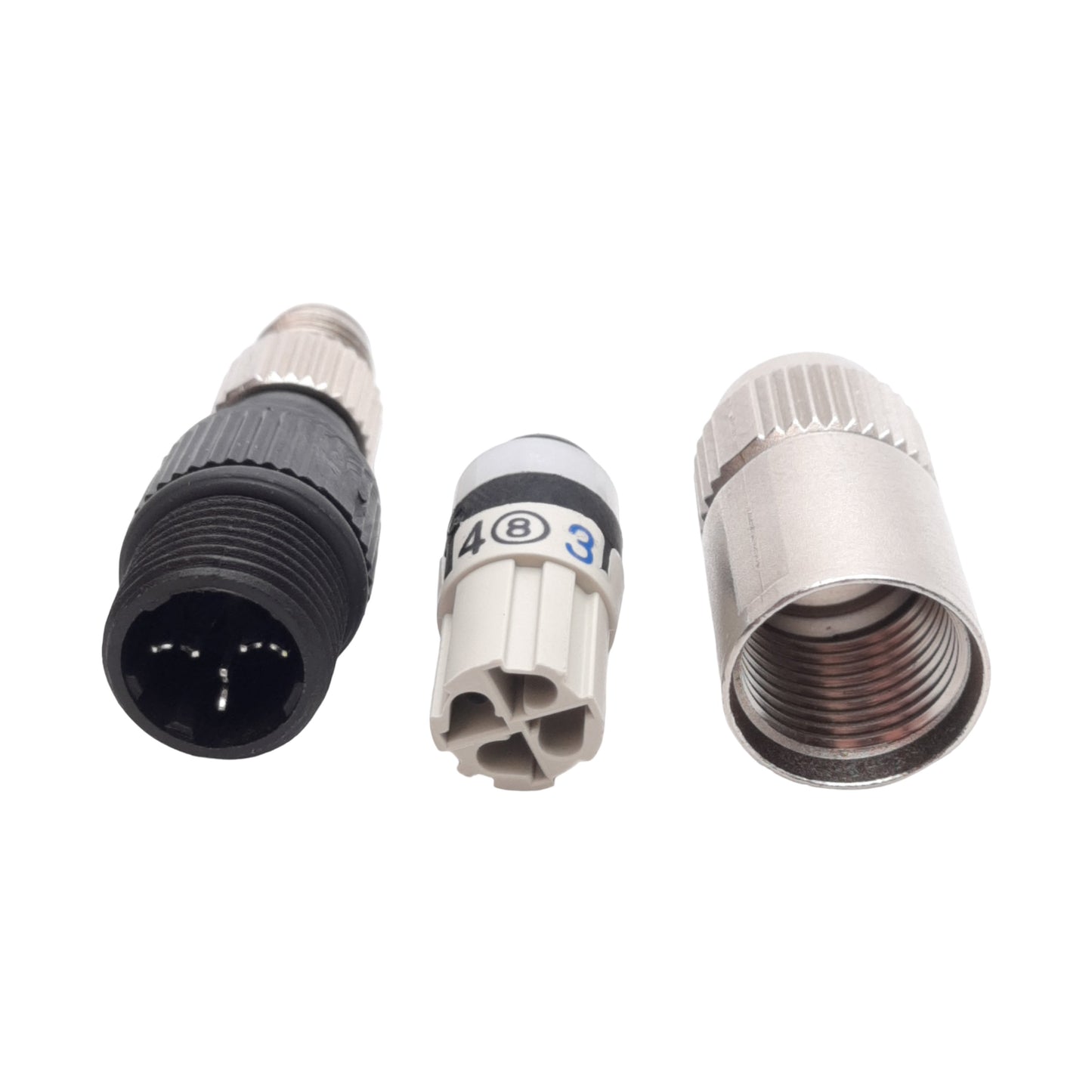 Used Lot of 2 L-Com M8FT3M Field Termination Connector, M8 3-Pin Male, 32VAC/DC 4A