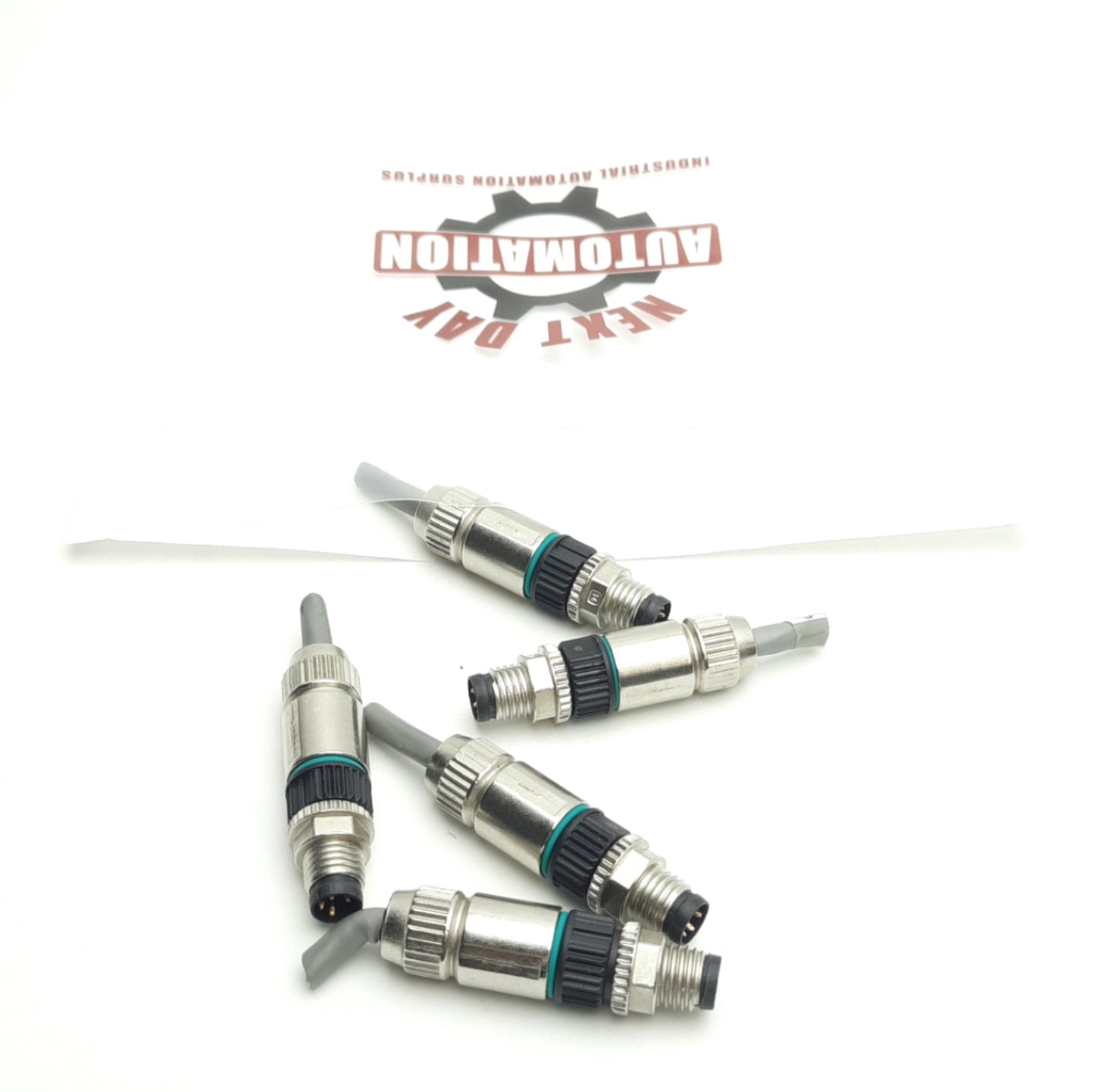 Used Lot of 5 Harting 21 02 151 1405 M8 4-Pin Connector, A-Code, Male, 4A 32V, 42mm L