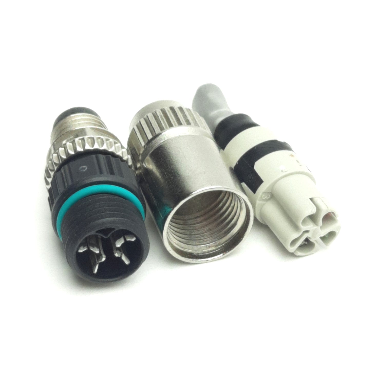Used Lot of 5 Harting 21 02 151 1405 M8 4-Pin Connector, A-Code, Male, 4A 32V, 42mm L