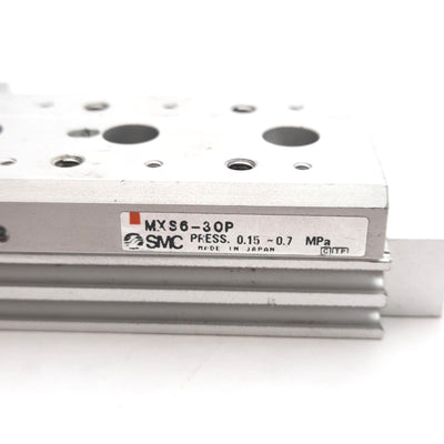 SMC MXS6-30P Pneumatic Slide Table, Ø6mm Bore, 30mm Stroke, Pressure 0.15-0.7MPa