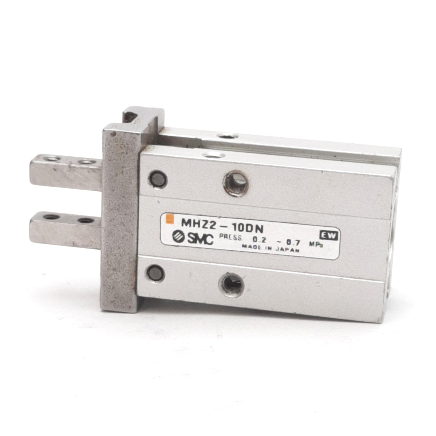 Used SMC MHZ2-10DN Pneumatic Parallel Gripper, Ø10mm Bore, 4mm Stroke, 0.2-0.7MPa