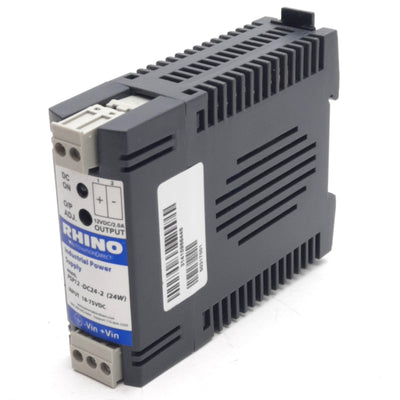 Used Rhino PSP12-DC24-2 Industrial Power Supply Converter, 18-75VDC In, 12VDC 2A Out