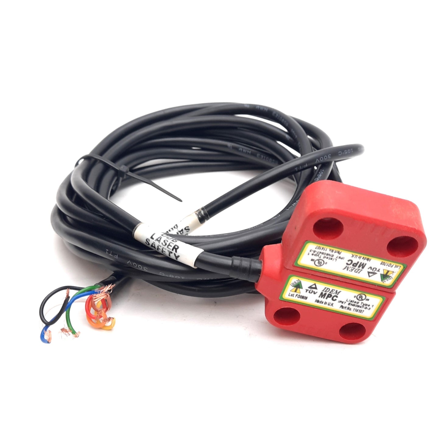 Used IDEM MPC-114107 Magnetic Safety Switch 2NC + 1NO, 8mm-20mm Switching, 24VDC 0.2A
