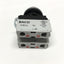 Used BACO L21AB01 Pushbutton Switch, Momentary, Red, 2NC Contacts, 600VAC 10A