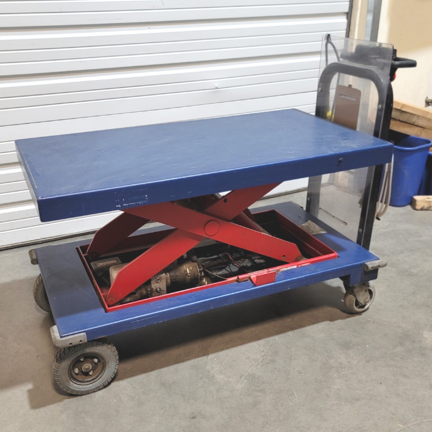 Used PHS West E1000LTC Ergo-Express Hydraulic Scissor Lift Cart 26" x 48" 1000lb Cap