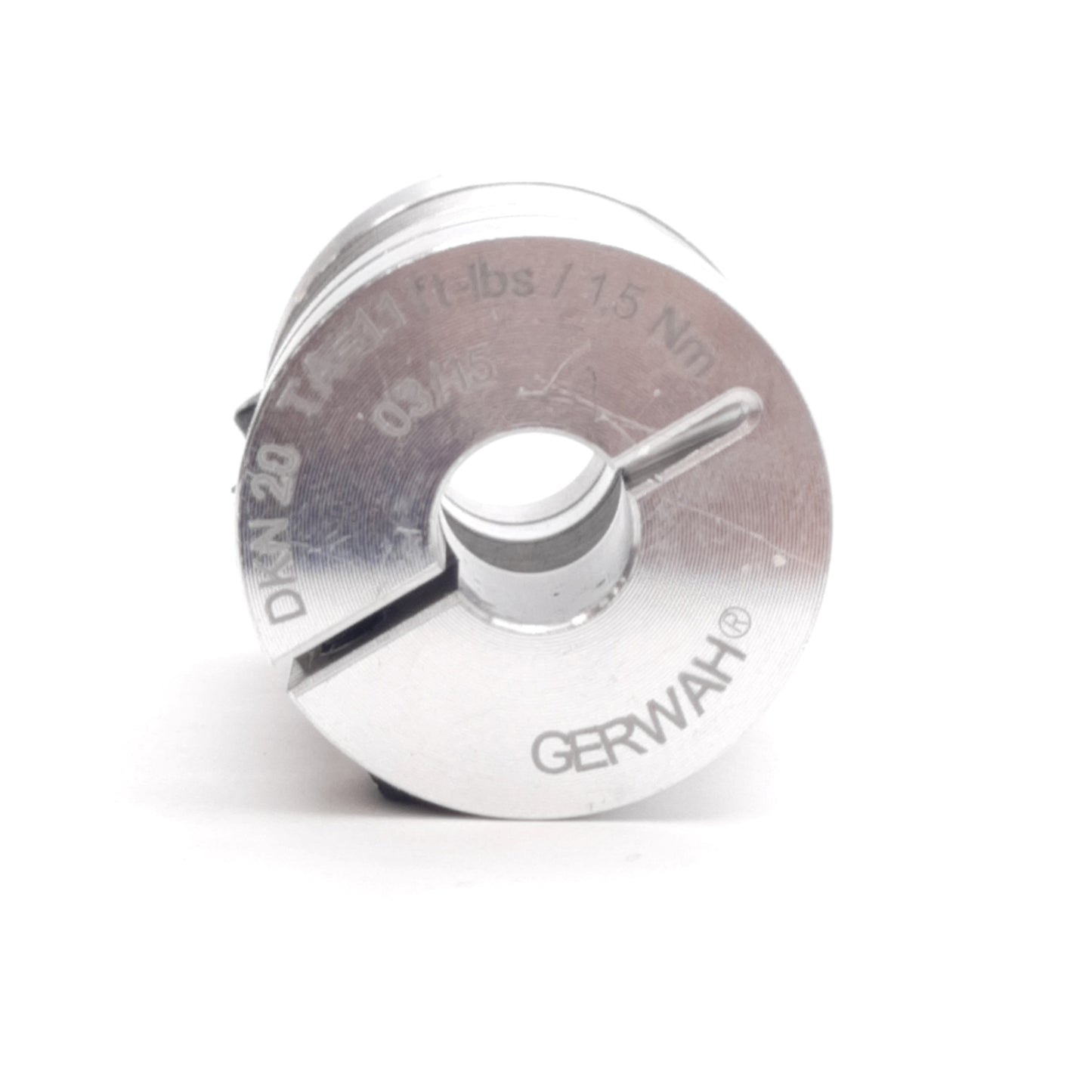 Used Gerwah DKN 20/32-6-3/8 Metal Bellows Coupling, 25mm OD, 6mm & 3/8" Bores, 32mm L