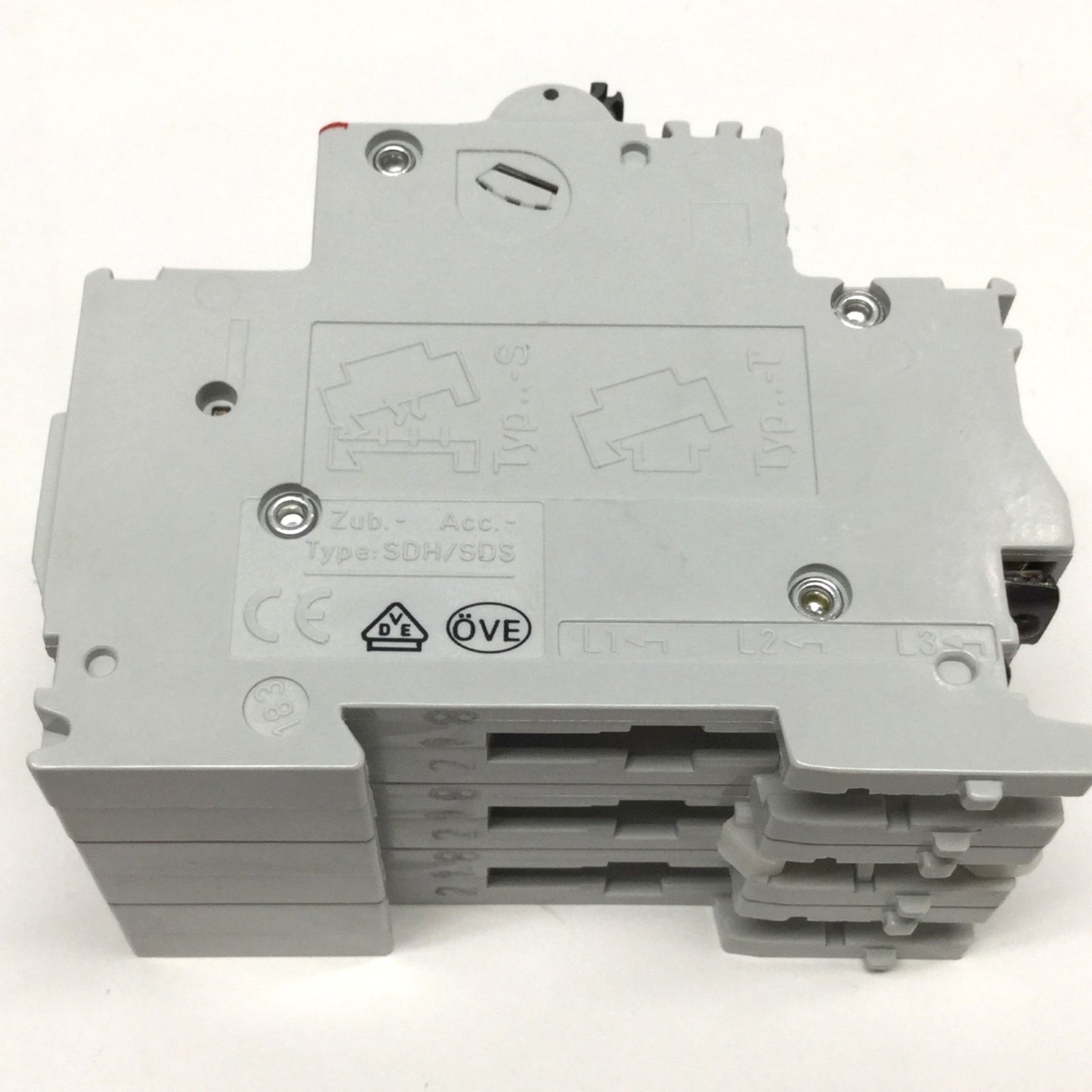 Used ABB LP3 D10 Smissline Circuit Breaker, 3-Pole, D-Curve, 10A 400V, DIN Rail Mount
