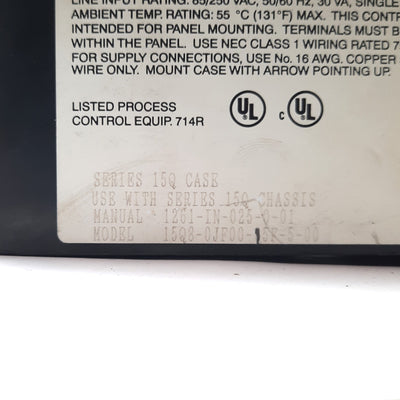 Used BARBER-COLMAN 15Q8-0JF00-15F-5-00 Series 15 Limit Controller J TC/RTD Relay DPST