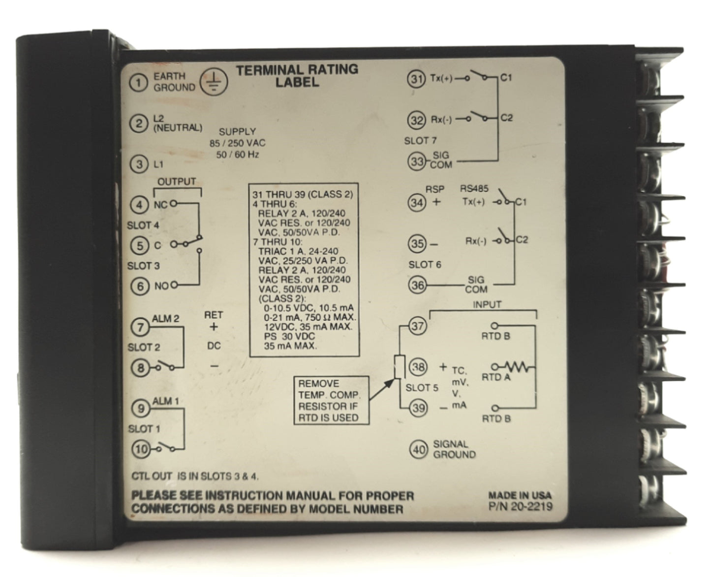 Used BARBER-COLMAN 15Q8-0JF00-15F-5-00 Series 15 Limit Controller J TC/RTD Relay DPST