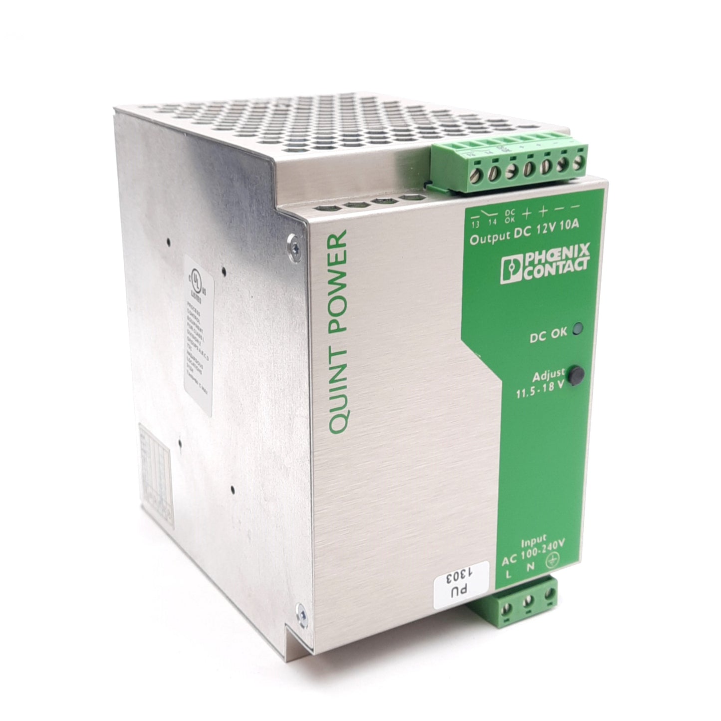 Used Phoenix QUINT-PS-100-240AC/12DC/10 Power Supply 100-240VAC In, 12VDC 10A Out
