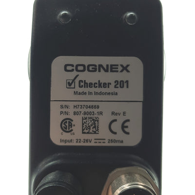 Used Cognex 807-9003-1R Rev E Checker 201 Vision Sensor/Camera, Mini-USB, 24VDC