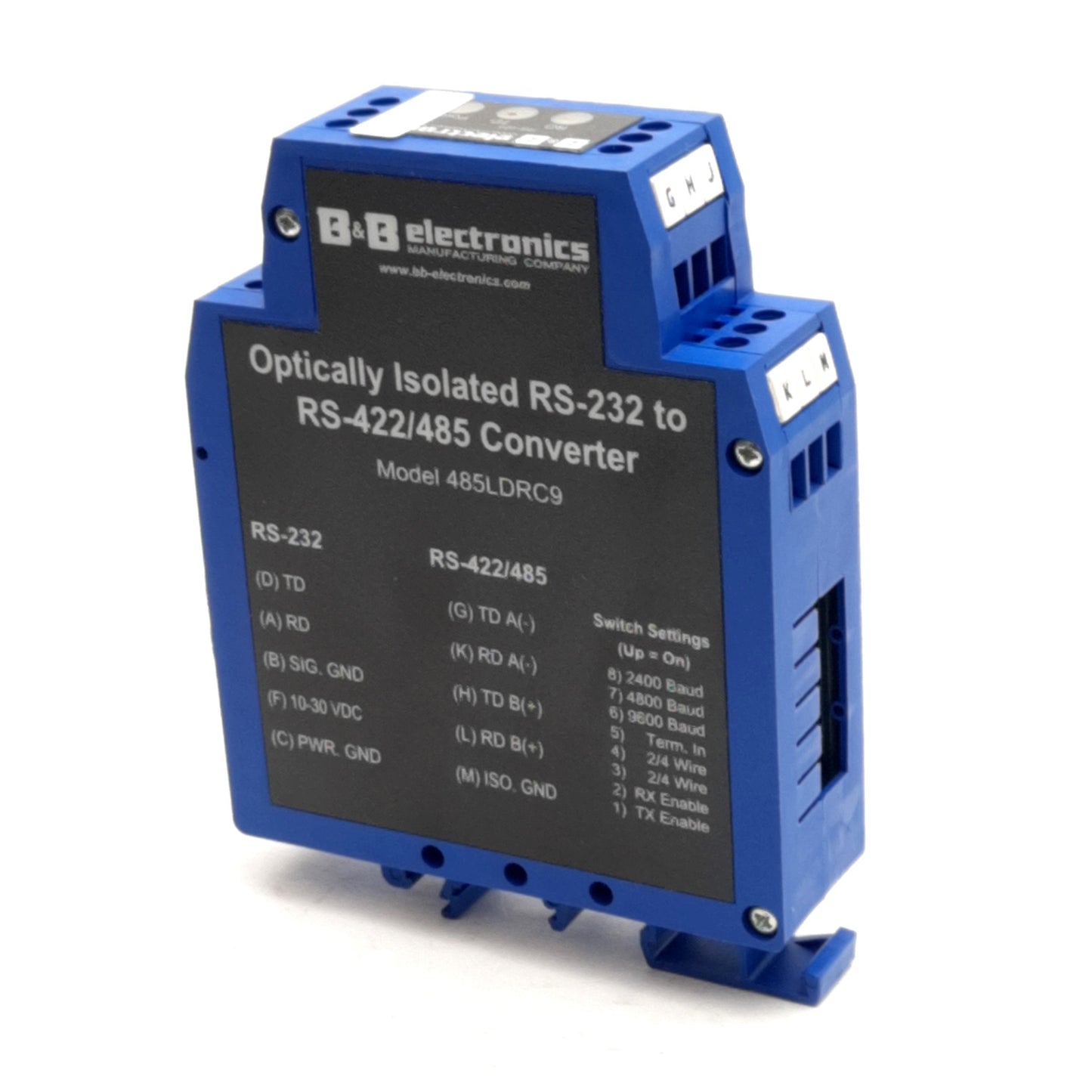 Used B&B Electronics 485LDRC9 Optically Isolated RS-232 to RS-422/485 Converter 30VDC