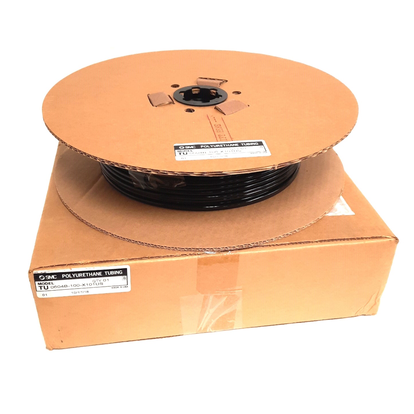 New SMC TU0604B-100-X101US Polyurethane Tubing, 6mm OD, 4mm ID, Black, 100m