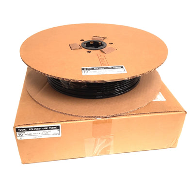 New SMC TU0604B-100-X101US Polyurethane Tubing, 6mm OD, 4mm ID, Black, 100m