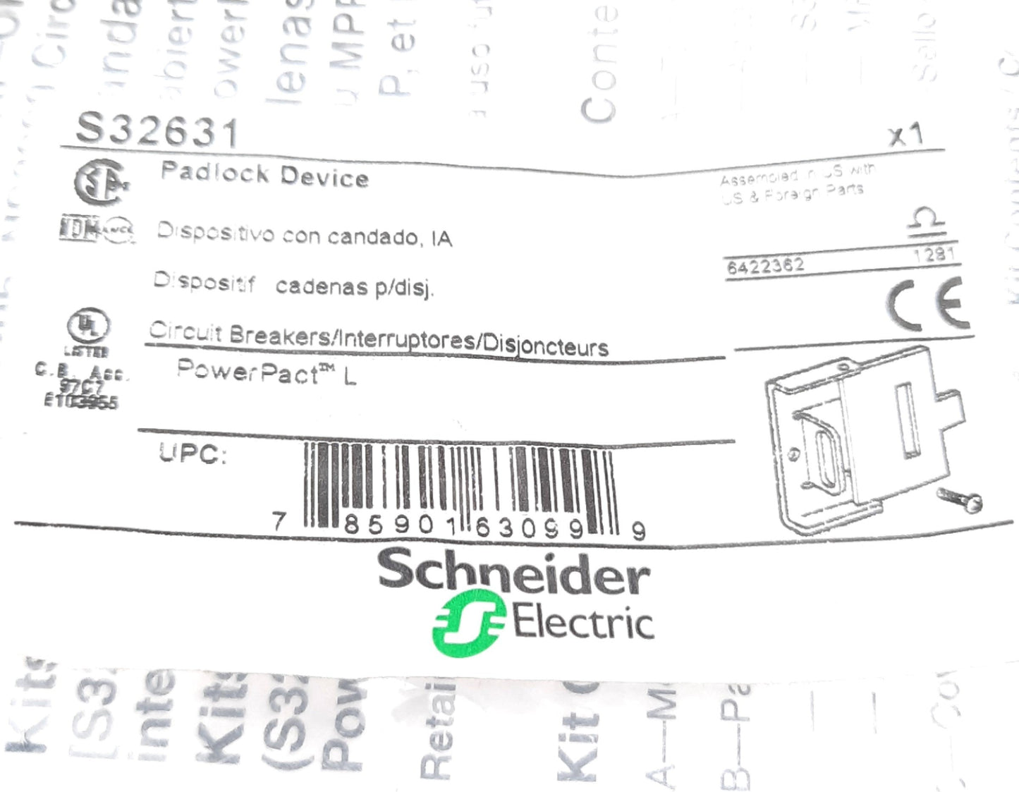 New Schneider Electric S32631 Circuit Breaker Accessory On Off Padlocking Device