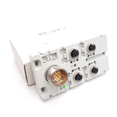 Wago 757-145 Sensor/Actuator Box, 4x M12 4-Pin & 1x M23 19-Pin, 10-30VDC 9A