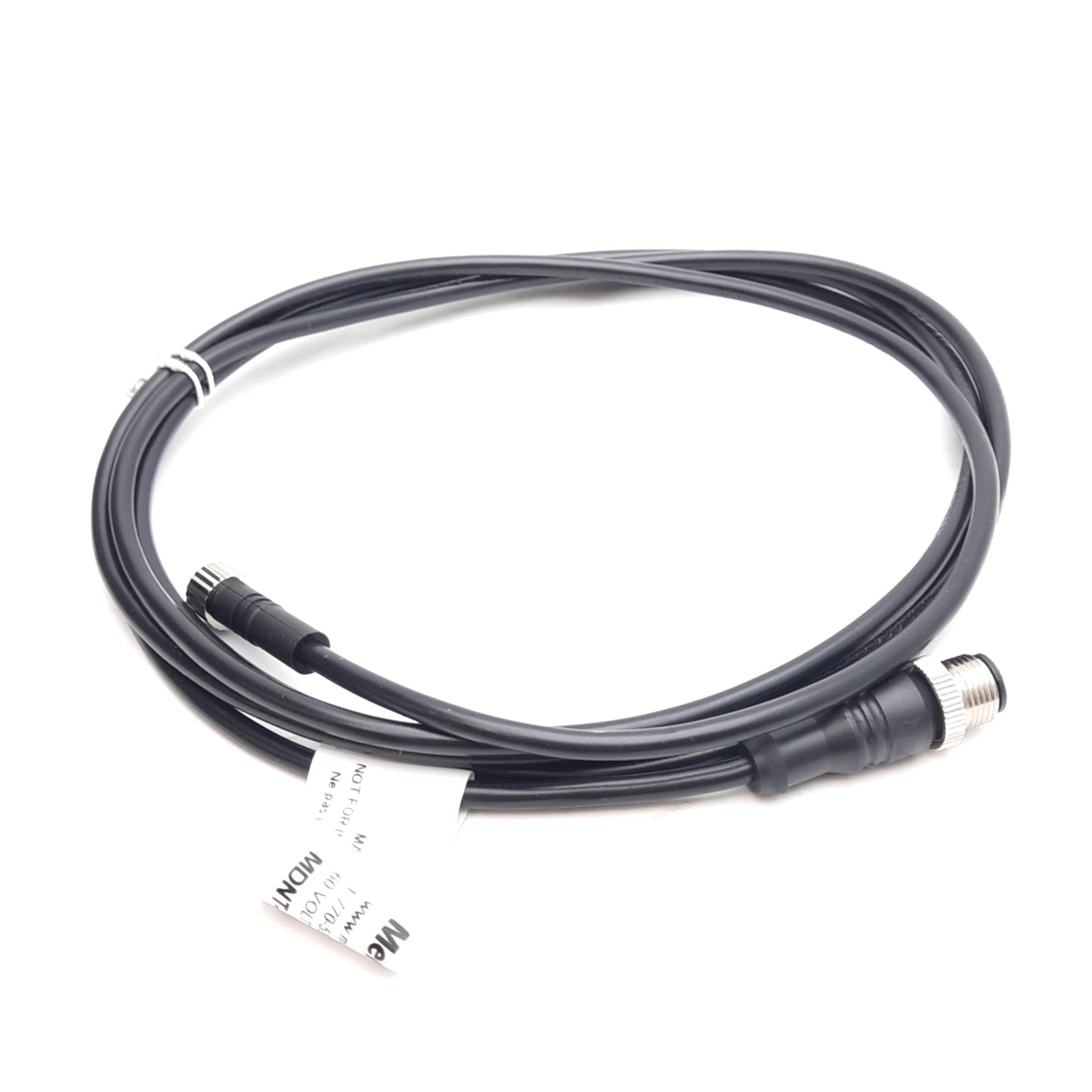 New Lot of 2 Mencom MDNT-4MFP-2M Cordset M12 4-Pin Male Straight to M8 Female 60V 3A