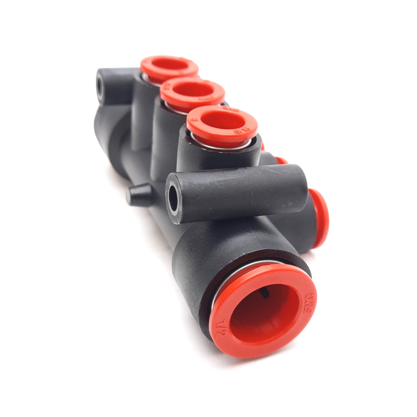 New Lot of 2 SMC KM11-09-13-6 Fitting Manifold, 1/2in and 5/16in P2C Ports, 1.0MPa