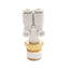 New Lot of 10 SMC KQ2U04-02AS Branch "Y" Fittings, ø4mm P2C to R1/4 Brass Screw