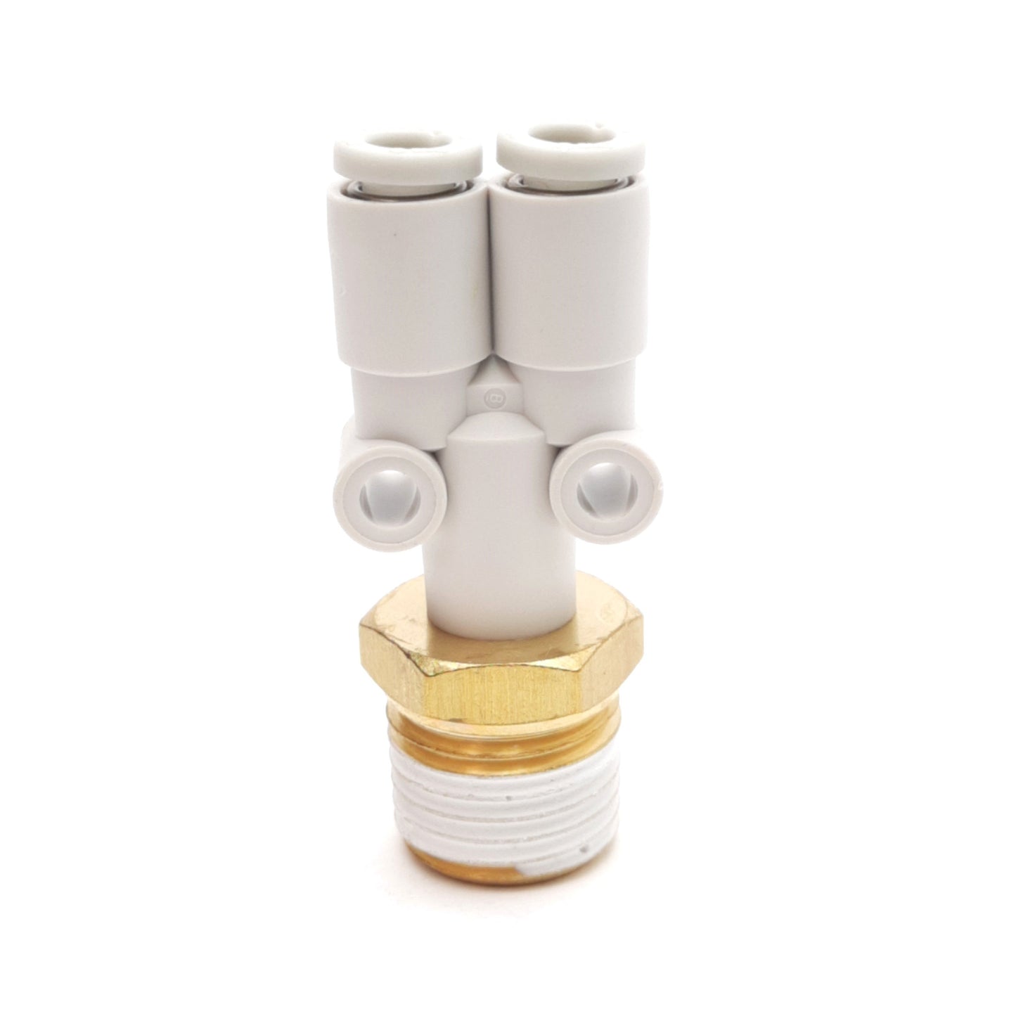 New Lot of 10 SMC KQ2U04-02AS Branch "Y" Fittings, ø4mm P2C to R1/4 Brass Screw