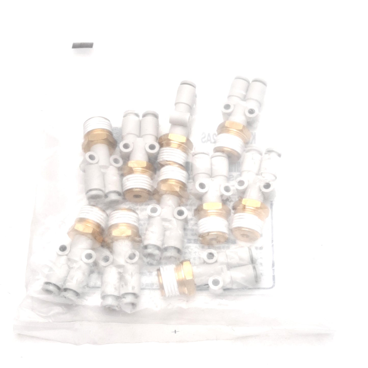 New Lot of 10 SMC KQ2U04-02AS Branch "Y" Fittings, ø4mm P2C to R1/4 Brass Screw