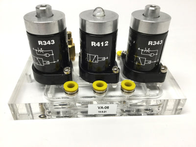 Used Clippard VA-06 Double-Acting Cylinder Auto-Cycling Pneumatic Valve Manifold